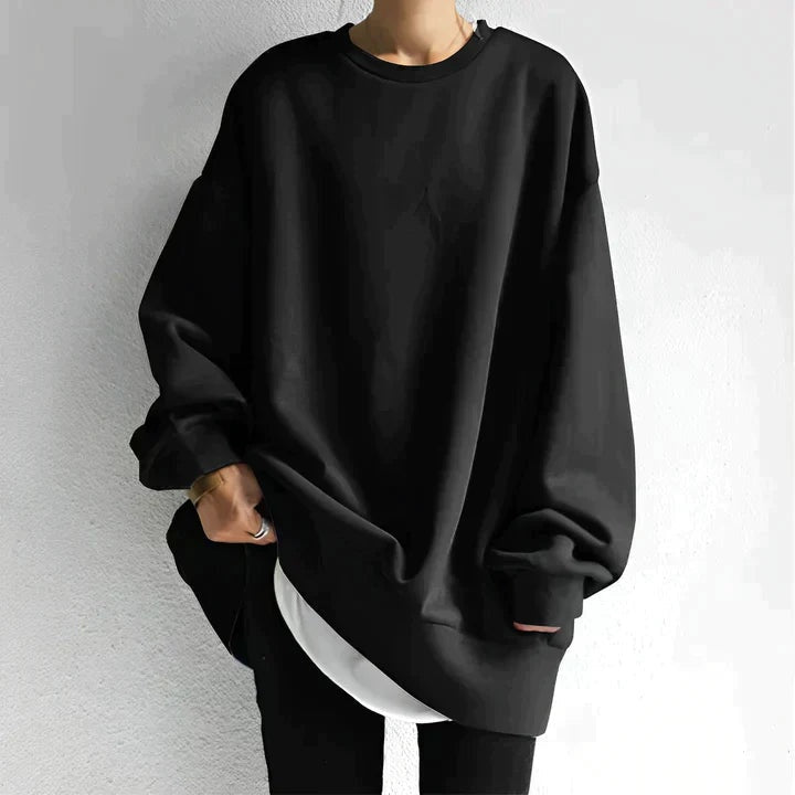 Sofia | Camisola Oversize Mulher Gola Redonda Manga Longa