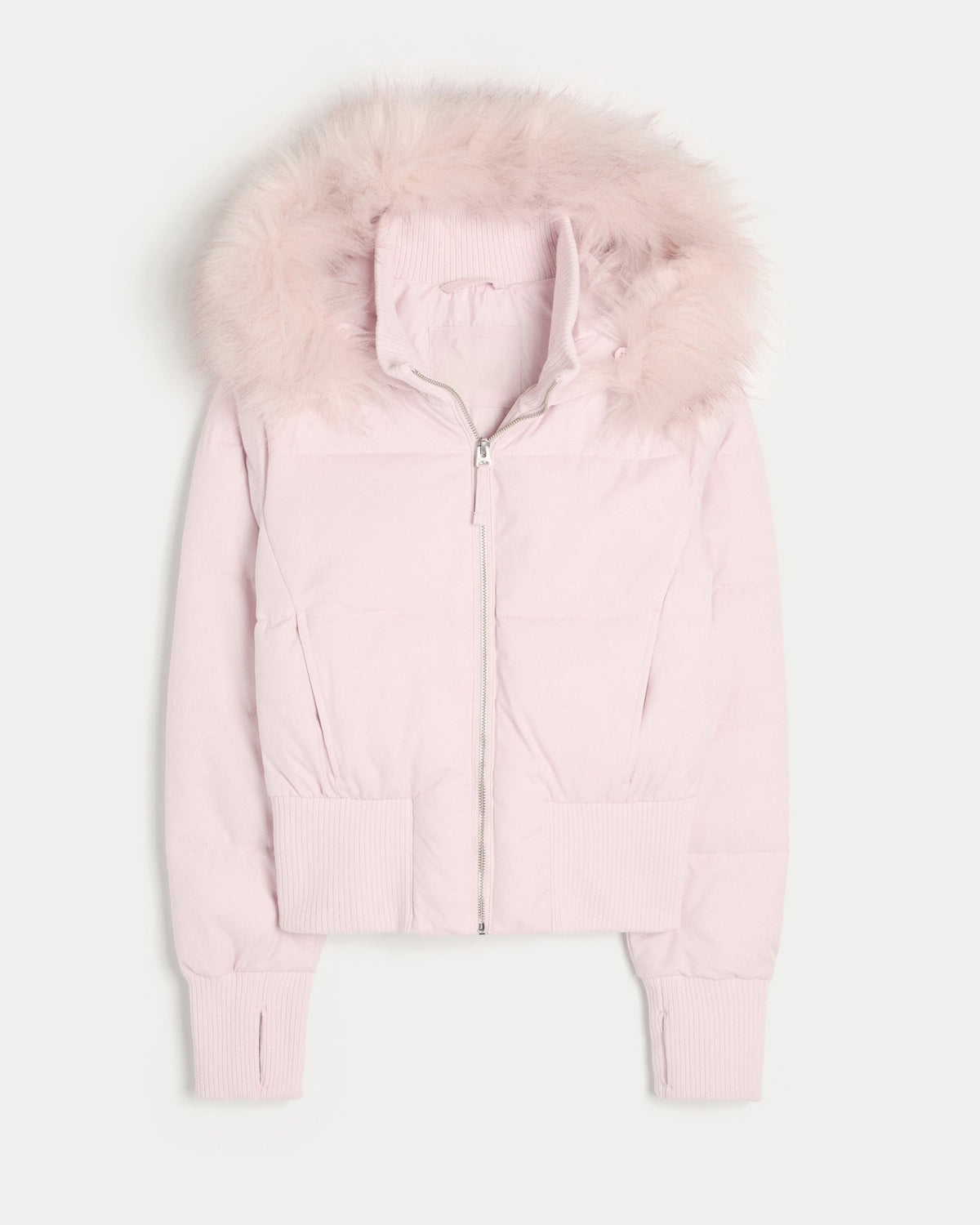 Sofia | Casaco Acolchoado Puffer Cropped Mulher com Capuz Pelo