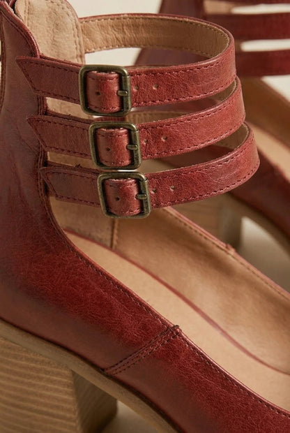 Sofia | Sapatos de Salto Bloco Mulher Correia Tornozelo Fivela