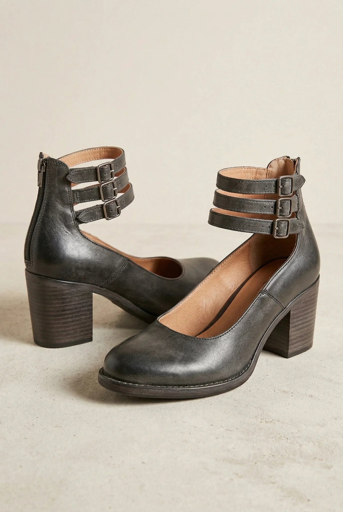 Sofia | Sapatos de Salto Bloco Mulher Correia Tornozelo Fivela
