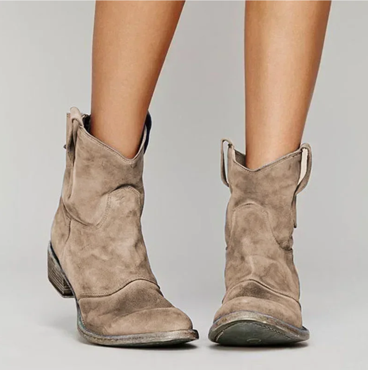 Teresa | Botas Cowboy de Camurça Mulher Cano Médio