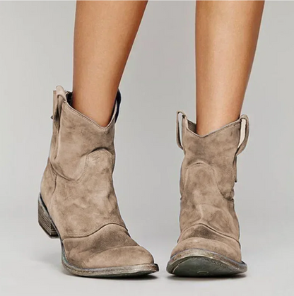 Teresa | Botas Cowboy de Camurça Mulher Cano Médio