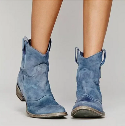 Teresa | Botas Cowboy de Camurça Mulher Cano Médio