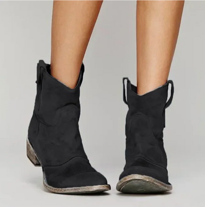 Teresa | Botas Cowboy de Camurça Mulher Cano Médio