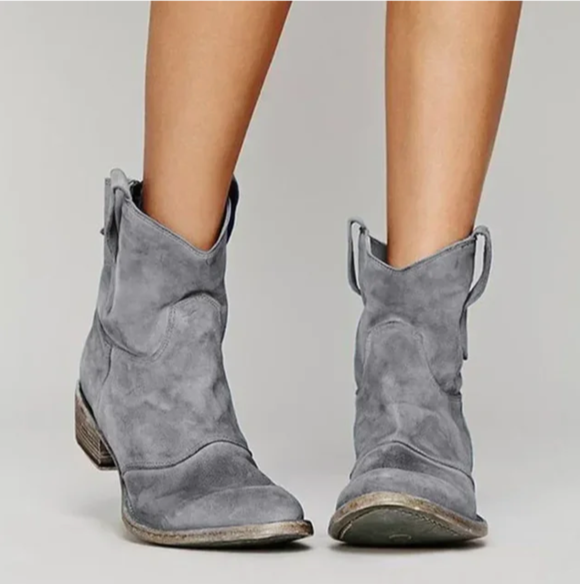 Teresa | Botas Cowboy de Camurça Mulher Cano Médio