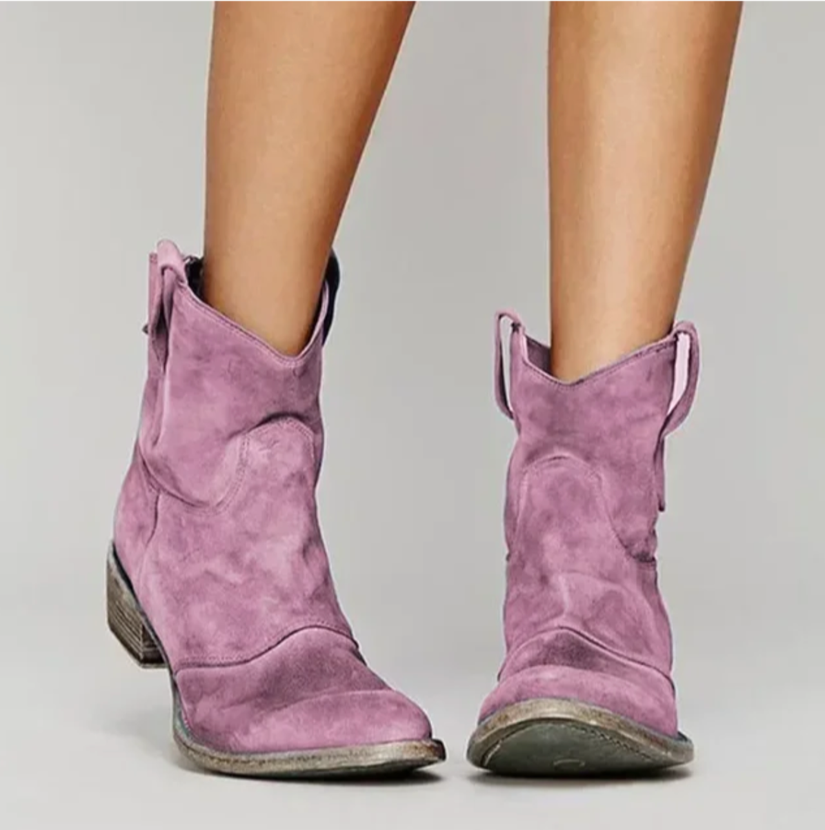 Teresa | Botas Cowboy de Camurça Mulher Cano Médio