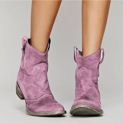 Teresa | Botas Cowboy de Camurça Mulher Cano Médio