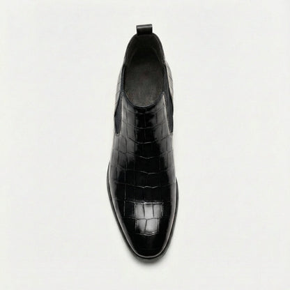 Tiago | Botins Chelsea Homem Textura Croco Bico Fino