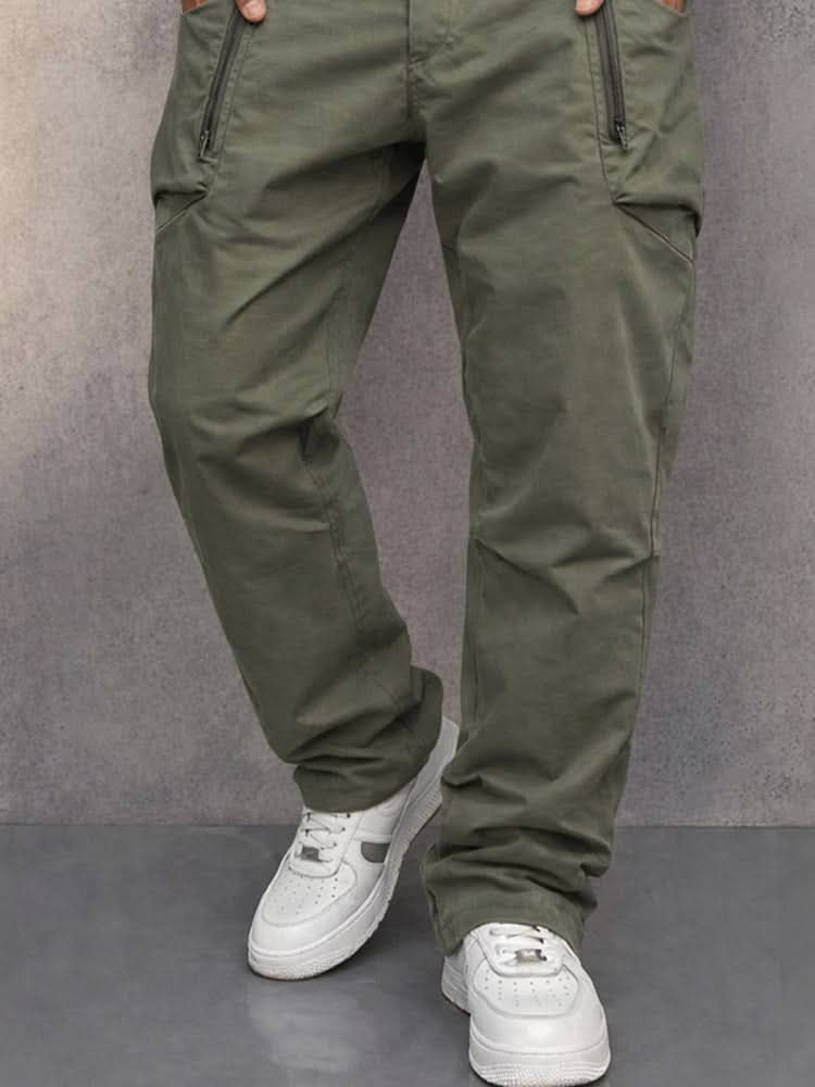 Tiago | Calças Cargo de Algodão Homem Bolsos com Zíper