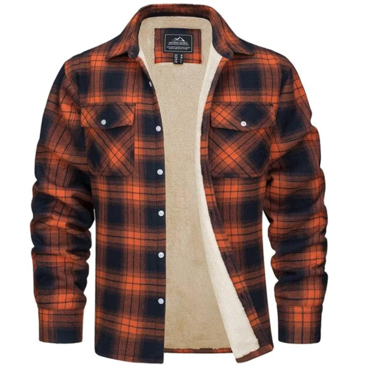 Tiago | Casaco de Xadrez com Forro Sherpa Homem Manga Comprida