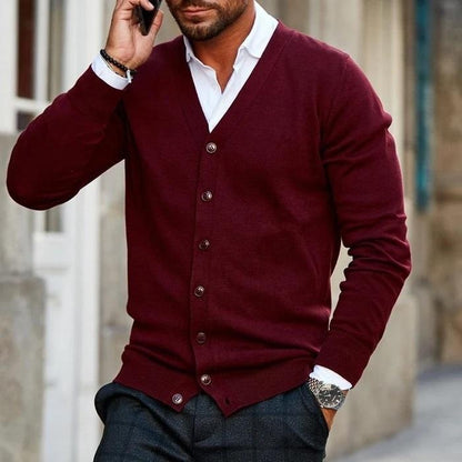 Tomás | Cardigan Homem Decote em V com Botões