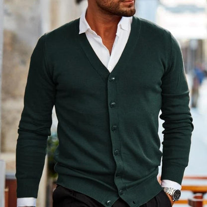 Tomás | Cardigan Homem Decote em V com Botões