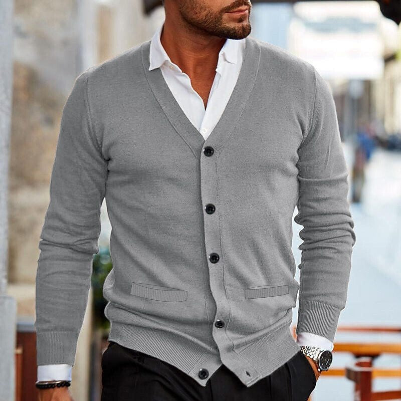 Tomás | Cardigan Homem Decote em V com Botões