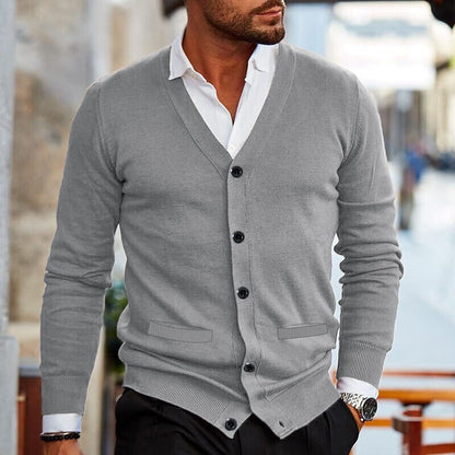 Tomás | Cardigan Homem Decote em V com Botões