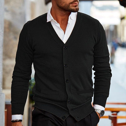 Tomás | Cardigan Homem Decote em V com Botões