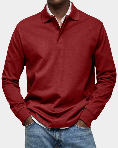Tomás | Polo de Malha Homem Manga Longa Gola Clássica