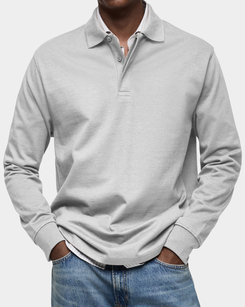 Tomás | Polo de Malha Homem Manga Longa Gola Clássica