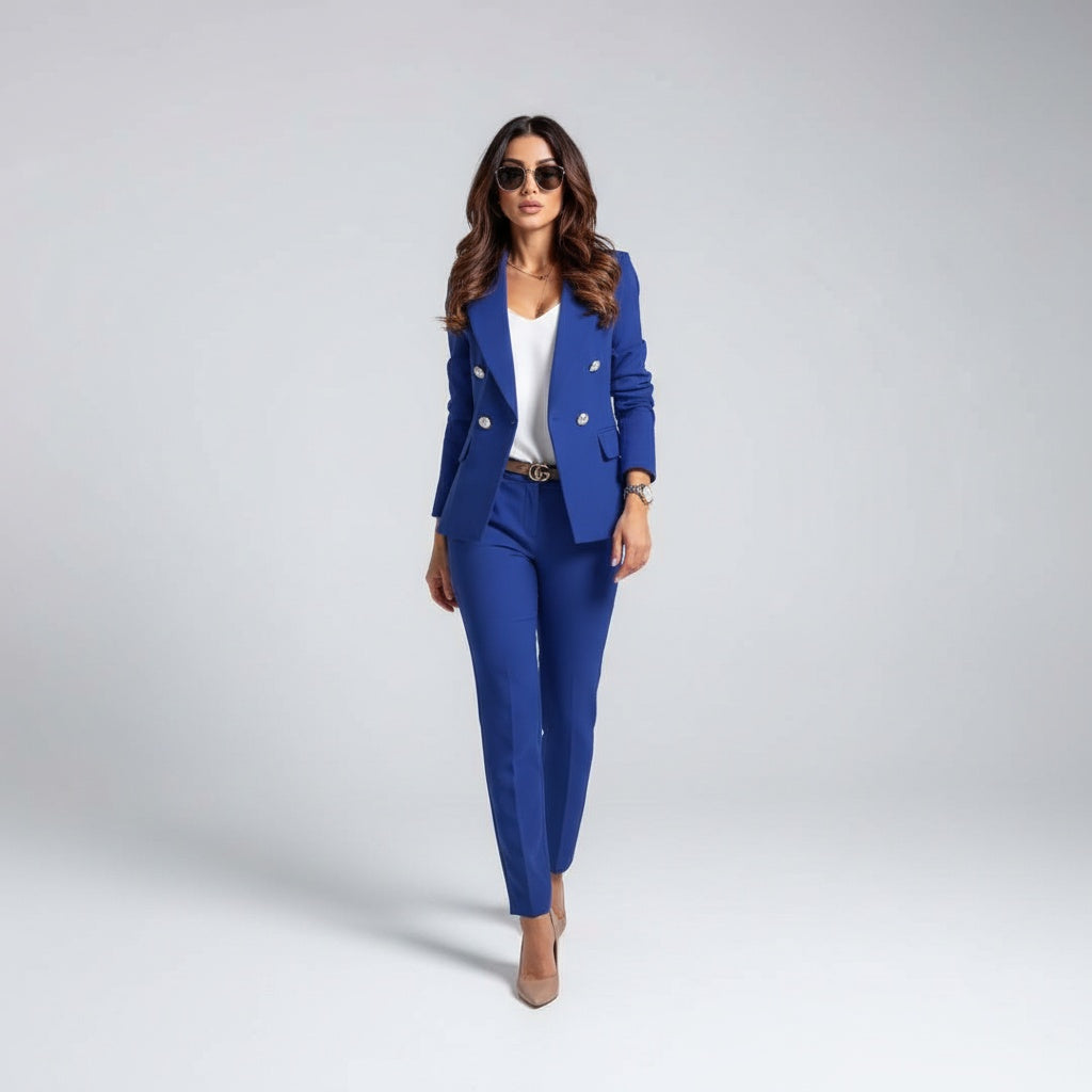 Vanessa | Conjunto Blazer Mulher Calças Slim-Fit Elegante