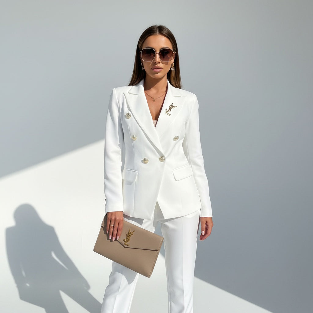 Vanessa | Conjunto Blazer Mulher Calças Slim-Fit Elegante
