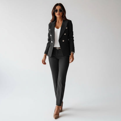 Vanessa | Conjunto Blazer Mulher Calças Slim-Fit Elegante