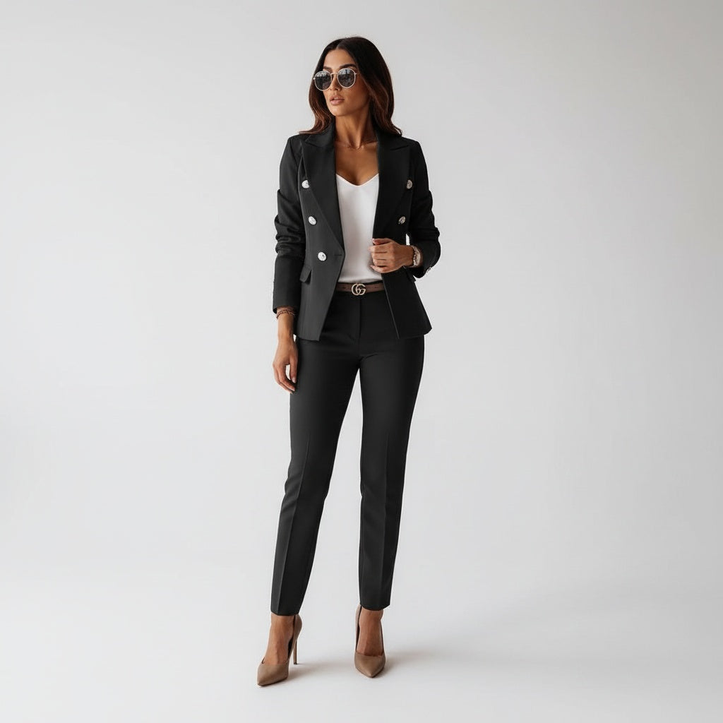 Vanessa | Conjunto Blazer Mulher Calças Slim-Fit Elegante