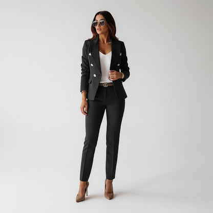 Vanessa | Conjunto Blazer Mulher Calças Slim-Fit Elegante