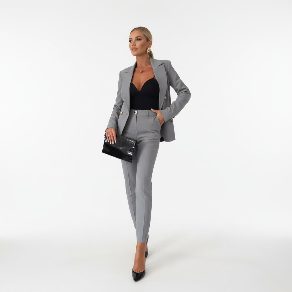 Vanessa | Conjunto Blazer Mulher Calças Slim-Fit Elegante