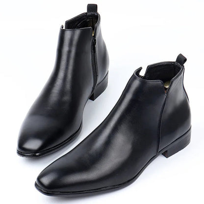 Porter | Men's Pointed Toe Chelsea Boots Faux Leather Side Zip