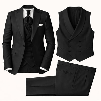 Vasco | Fato Homem 3 Peças Slim Fit Casamento Lapela em Pico