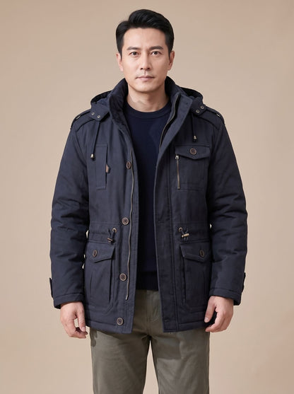 Vasco | Parka Homem com Capuz Impermeável Múltiplos Bolsos