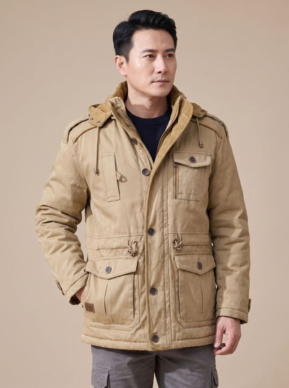 Vasco | Parka Homem com Capuz Impermeável Múltiplos Bolsos