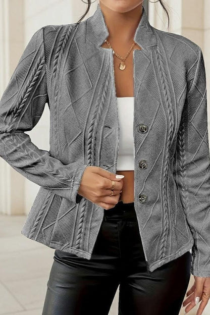 Vera | Blazer Texturizado Mulher Manga Comprida Botões
