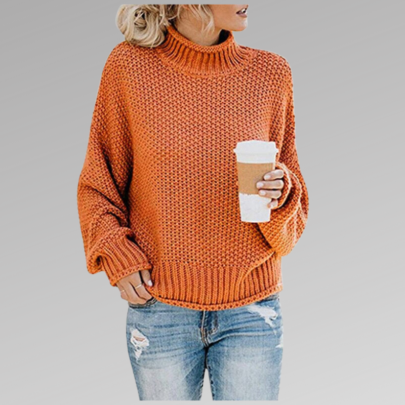 Vera | Camisola de Lã Mulher Gola Alta Oversize Malha Grossa