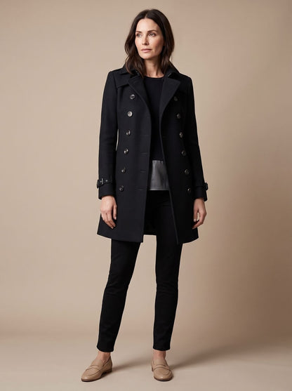Janelle | Women's Midi Double Breasted Wool Blend Coat Winter Overcoat