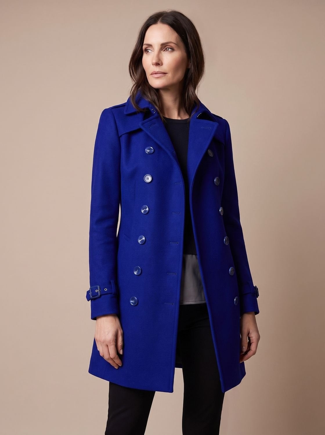 Janelle | Women's Midi Double Breasted Wool Blend Coat Winter Overcoat