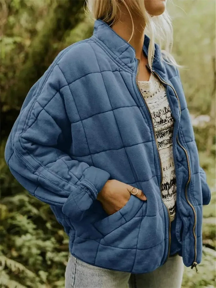 Willa | Women's Oversized Quilted Jacket with Stand Collar