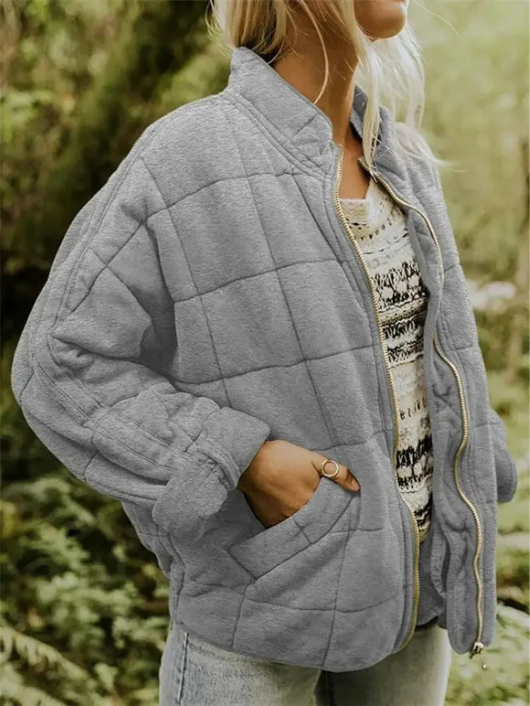 Willa | Women's Oversized Quilted Jacket with Stand Collar
